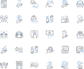 Care line icons collection. Nurture, Compassion, Empathy, Kindness, Support, Attention, Understanding vector and linear illustration. Caring,Affection,Warmth outline signs set Generative AI