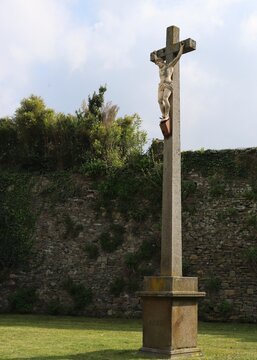 cross in the park in Dol de Bretagne, Brittany 