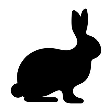 Black rabbit silhouette. Vector illustration isolated on white background