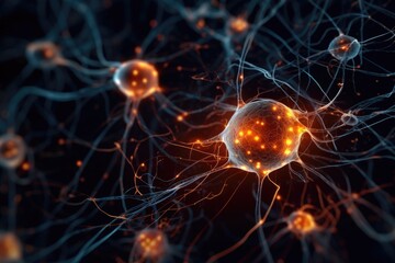 Electrifying the Brain: A Dynamic Neuron Network Illustration