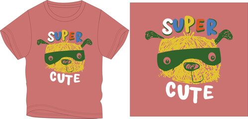 SUPER CUTE DOG t-shirt graphic design vector illustration
