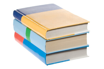 A stack of books isolated on white