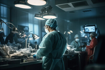 A surgeon performing a complex operation. generative AI