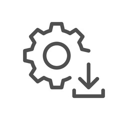 Setup and settings related icon outline and linear symbol.	
