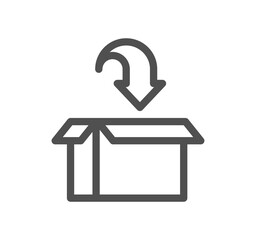 Delivery related icon outline and linear symbol.	