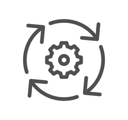 Setup and settings related icon outline and linear symbol.	
