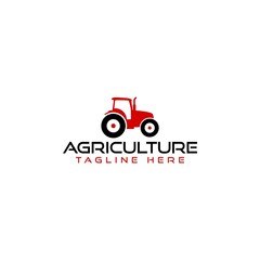 Agriculture and farming with tractor icon logo isolated on white background