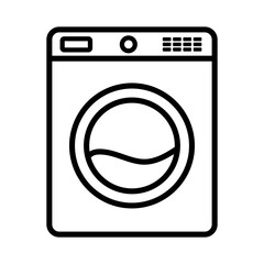 Washing machine line icon. Vector illustration isolated on white background