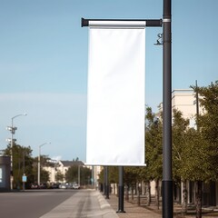 Mockup blank white street banner on cities. London, Amsterdam, Paris, Berlim Generative ai.