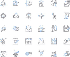 Trade intentions line icons collection. negotiations, agreements, exchanges, tariffs, exports, imports, markets vector and linear illustration. competition,investments,partnerships Generative AI