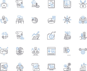 Trade line icons collection. Commerce, Market, Exchange, Finance, Supply, Demand, Barter vector and linear illustration. Import,Export,Transaction outline signs set Generative AI
