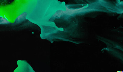 Obraz na płótnie Canvas green paint splash, black background, beautiful green explosion, abstract art, computer background.