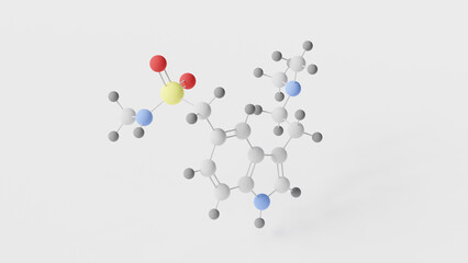 sumatriptan molecule 3d, molecular structure, ball and stick model, structural chemical formula imitrex