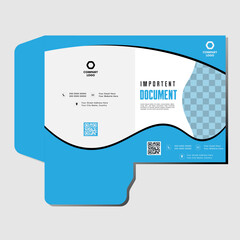 Business Presentation Folder Template For Corporate Office With Blue and Black Color
