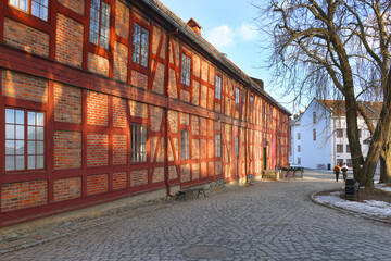 Architectural detail of Akershus Fortress building in the city center of Oslo, Norway, Europe	
