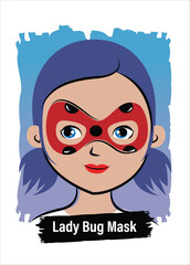 Lady bug Mask  face-painting card design