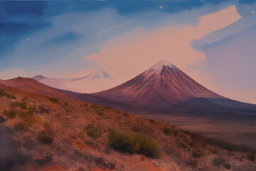 Fototapeta premium Illustration of a tropical island in the Atlantic Ocean, Generative AI.