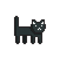 Black cat, pixel art meme