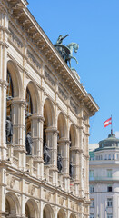 Fototapeta na wymiar Part of the facade of the Vienna Opera House, Vienna, Austria