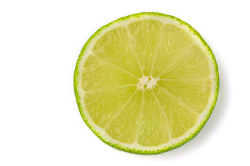 sliced ​​lime on a white background with shadows 1