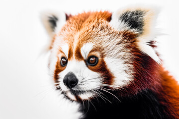 Portrait of a cute Red Panda on white background
, Ai generated