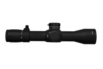 Modern sniper scope. Optical device for aiming and shooting at long distances. Isolate on a white back.