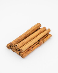 Natural original Sri Lanka Cinnamon on white background