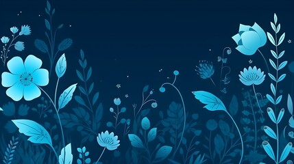 Flowers on blue background