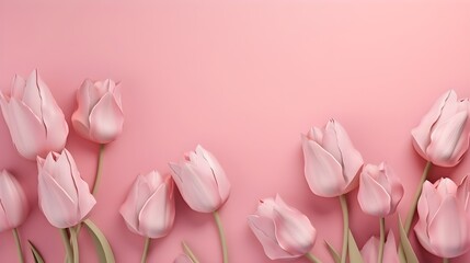 Flowers on pink background