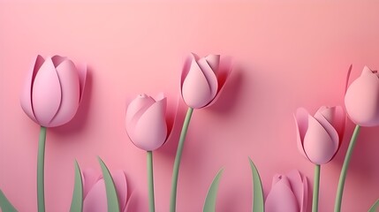 Flowers on pink background