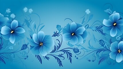 Fototapeta na wymiar Flowers on blue background