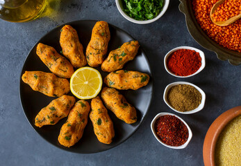 Mercimek Koftesi, Traditional Turkish Food with Bulgur and Lentil