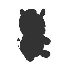 Graphic illustration of a black silhouette of a zebra in isolate on a white background .Vector illustration. EPS