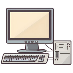 Fototapeta premium full computer set PNG
