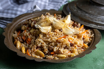 Traditional delicacies, Uzbek pilaf (Turkish name; Ozbek pilavi)