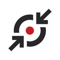 Target with two arrows icon - obrazy, fototapety, plakaty