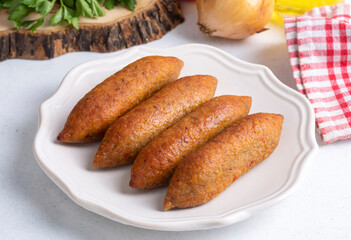 Turkish domestic special food icli kofte and oruk , domestic Turkish foods. Hatay oruk kofte.