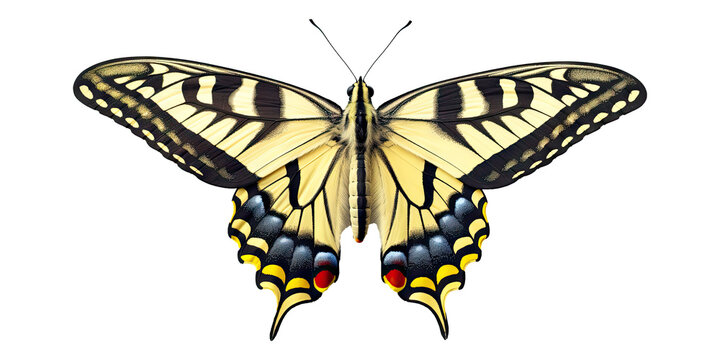 Machaon butterfly isolated on transparent background - Generative AI