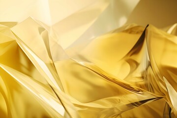 3D Render of yellow Abstract Ethereal Glass Shards Background