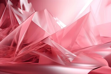 3D Render of pink Abstract Ethereal Glass Shards Background