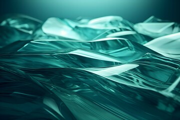 Obraz premium 3D Render of teal Abstract Ethereal Glass Shards Background