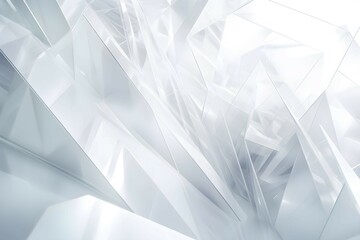 3D Render of white Abstract Ethereal Glass Shards Background