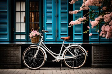 Fototapeta na wymiar bicycle with flowers 