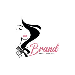Vector Women Hair salon logo premium design