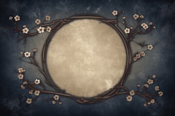 circular wreath made of branches and flowers. Generative AI Generative AI