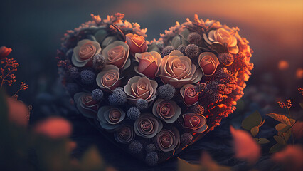 Herz aus Rosen romantisch