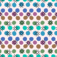 Paint polka dots seamless spots pattern for wrapping paper and fabrics and linens and kids clothes print