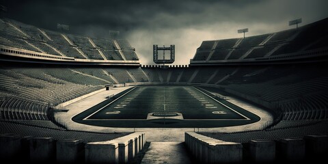 Empty stadium in dark key