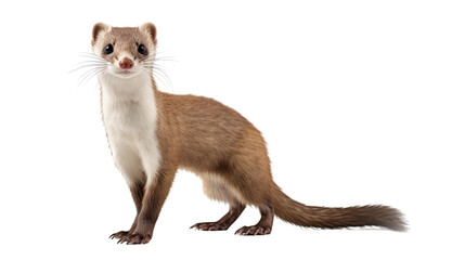 Weasel isolated on transparent background created with generative AI technology - obrazy, fototapety, plakaty