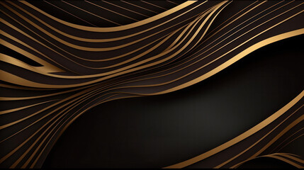 abstract black and gold background illustration. Generative AI Generative AI